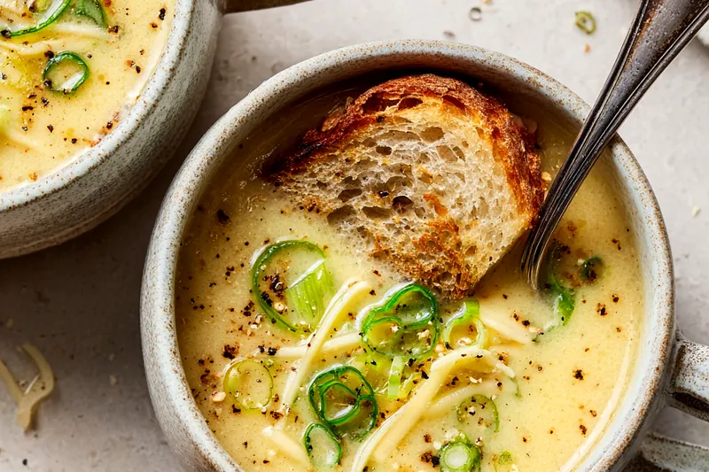 Cooking process for Creamy Cheddar Cauliflower Soup