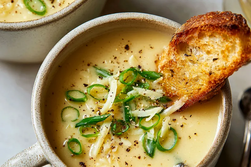 Fresh ingredients for Creamy Cheddar Cauliflower Soup