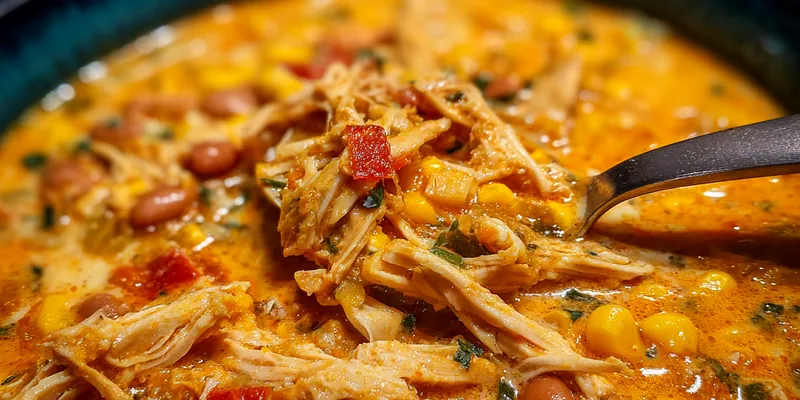 Delicious Creamy Chicken Chipotle Soup served on a plate