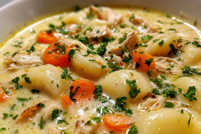 Cooking process for Creamy Chicken Gnocchi Soup
