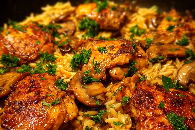 Fresh ingredients for Creamy Chicken Orzo Delight