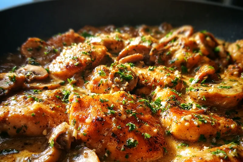 Fresh ingredients for Creamy Chicken Stroganoff