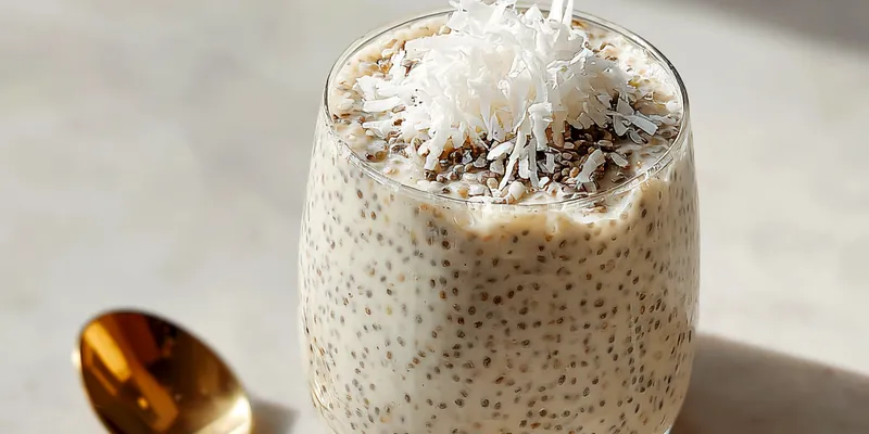 Delicious Creamy Coconut Chia Delight served on a plate