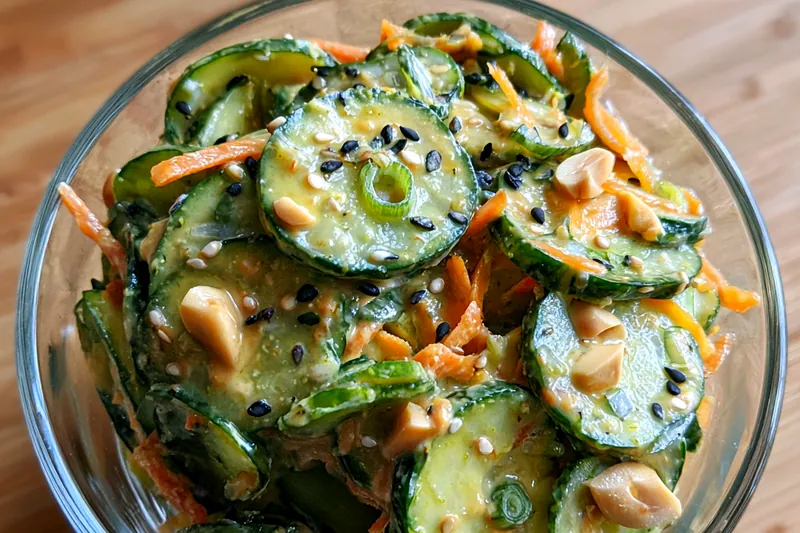 Fresh ingredients for Creamy Cucumber Carrot Salad