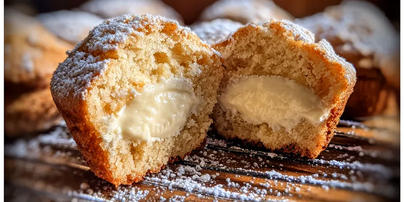 Delicious Creamy Filled Cupcakes served on a plate