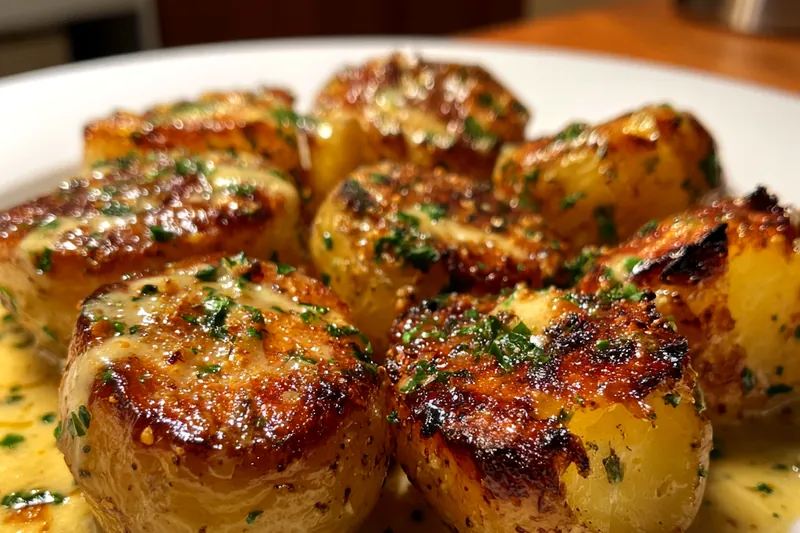 Fresh ingredients for Creamy Garlic Potatoes
