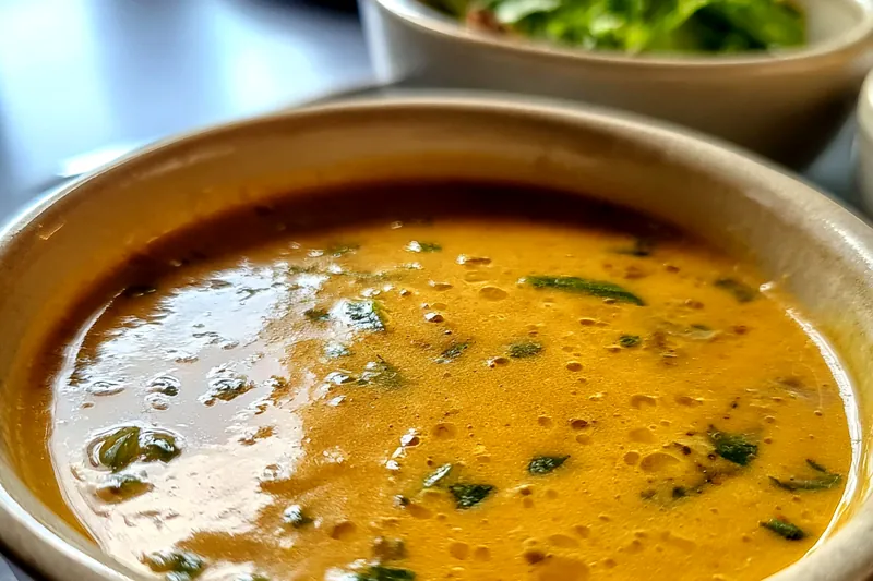 Cooking process for Creamy Herb Protein Soup