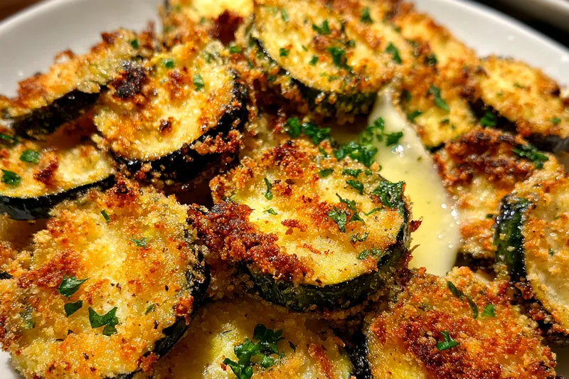 Fresh ingredients for Crispy Baked Zucchini Chips