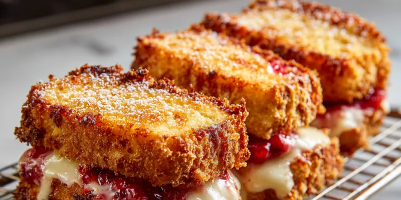 Crispy Brie &amp; Cranberry Stuffed French Toast