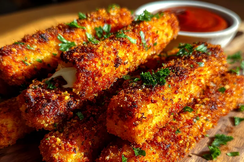 Fresh ingredients for Crispy Cheese Sticks