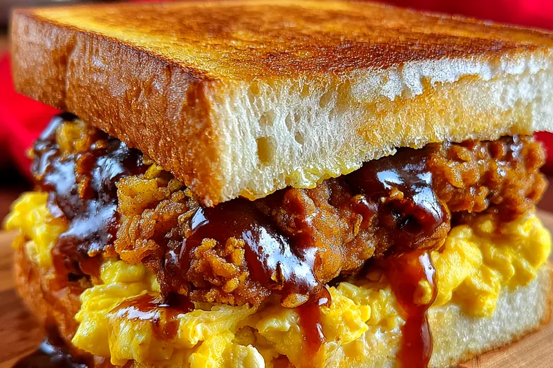 Fresh ingredients for Crispy Chicken Breakfast Sandwich