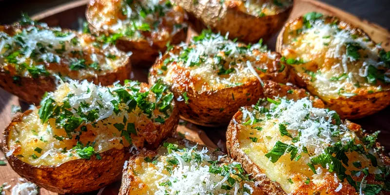 Delicious Crispy Herb Potato Skins served on a plate