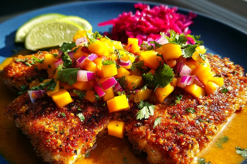 Cooking process for Crispy Mango Fish Delight