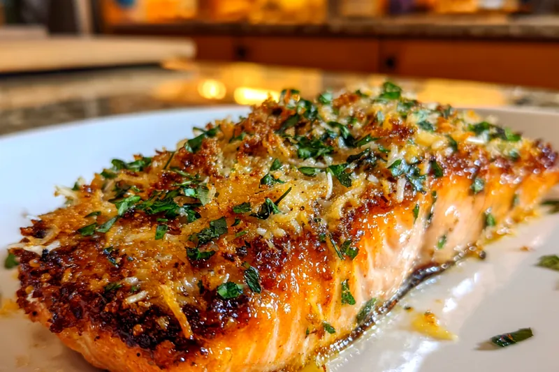 An array of fresh ingredients laid out for Crispy Parmesan Basil Salmon preparation