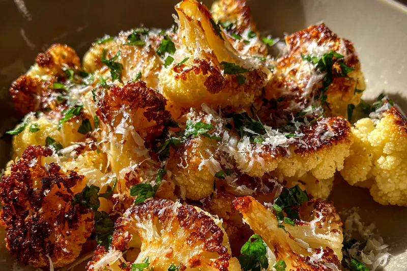 Fresh ingredients for Crispy Roasted Parmesan Cauliflower