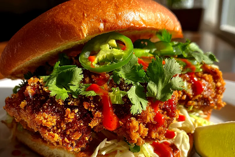 Fresh ingredients for Crispy Thai Chicken Sandwich