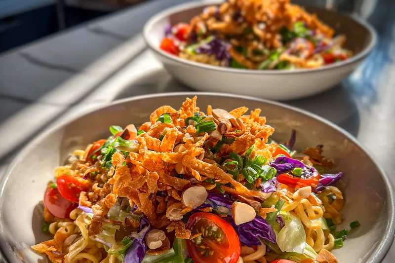 Fresh ingredients for Crunchy Noodle Salad