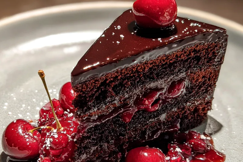 Cooking process for Dark Chocolate Cherry Delight