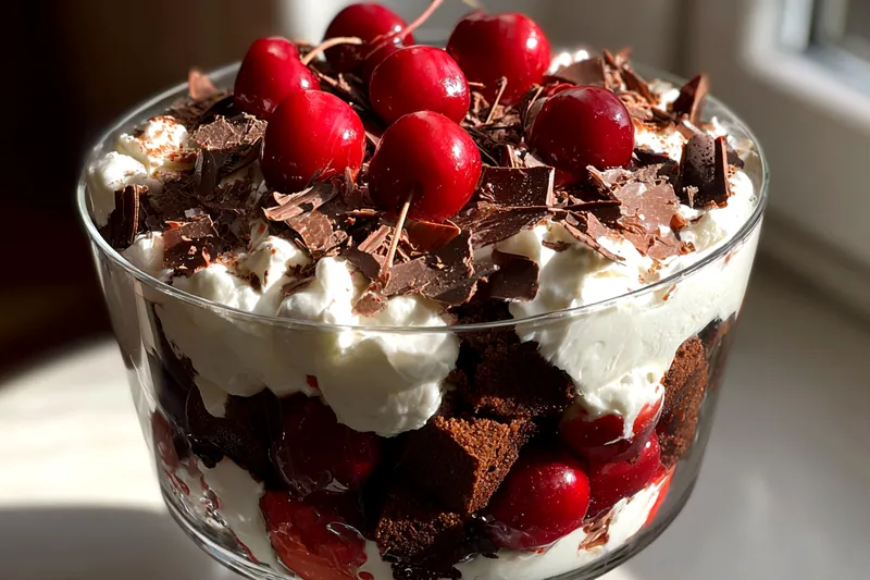 Cooking process for Decadent Chocolate Cherry Trifle