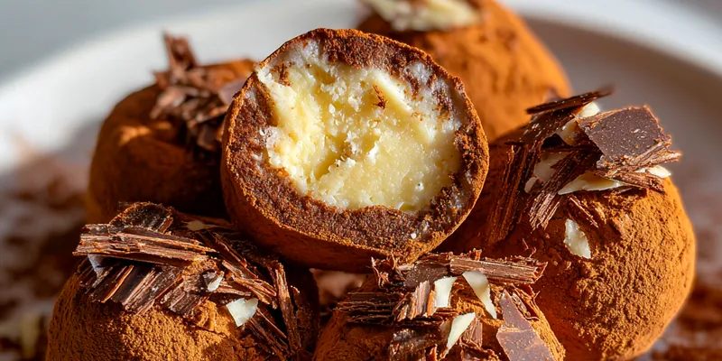 Delicious Decadent Cocoa Truffles served on a plate