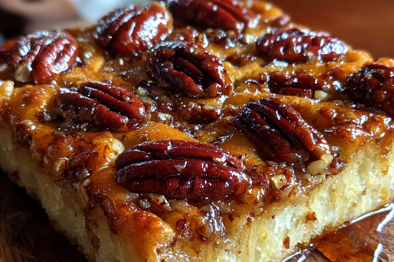 A step-by-step photo tutorial showing the process of making Decadent Pecan Focaccia Delight, including mixing and kneading the dough.