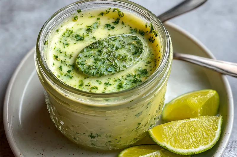 Chef blending fresh ingredients to make a delicious cilantro garlic sauce.