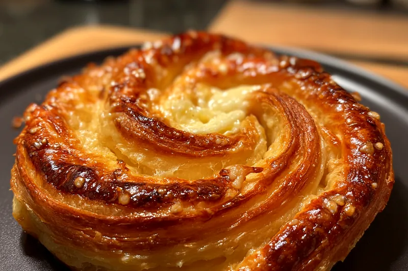 A collection of ingredients for making Delicious Homemade Cheese Danish, including cream cheese and puff pastry.