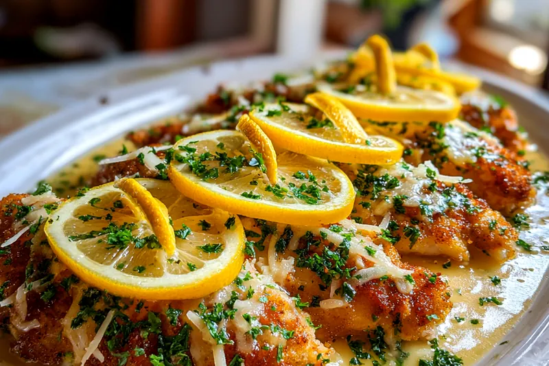 A vibrant display of fresh chicken, lemons, and herbs used in Delicious Lemon Chicken Delight.