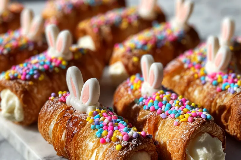Cooking process for Festive Bunny Cannoli Treats