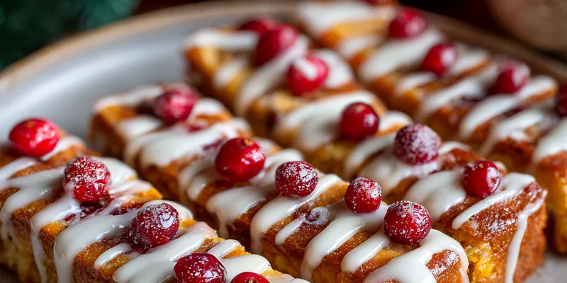 Delicious Festive Cherry Dessert Bars served on a plate