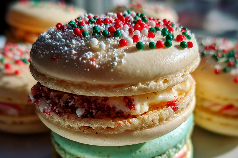 Cooking process for Festive Holiday Macarons