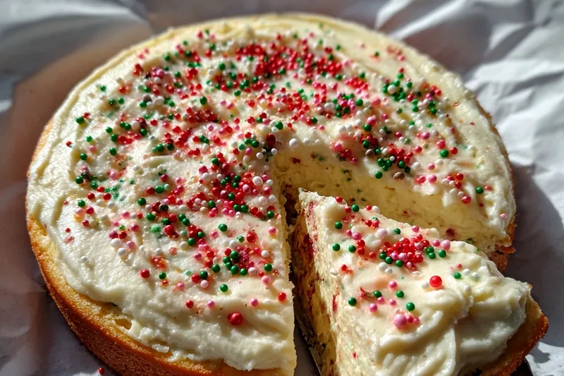 Cooking process for Festive Sprinkle Cheesecake