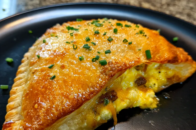 A step-by-step visual of the cooking process for Flaky Breakfast Sausage Pockets.