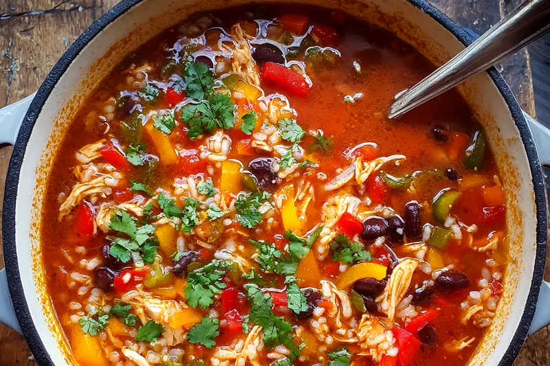 Cooking process for Flavorful Chicken Fajita Soup