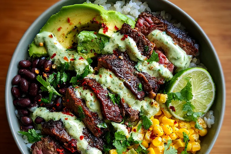 Cooking process for Flavorful Grilled Steak Bowl