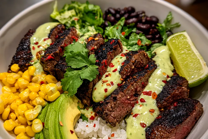 Fresh ingredients for Flavorful Grilled Steak Bowl