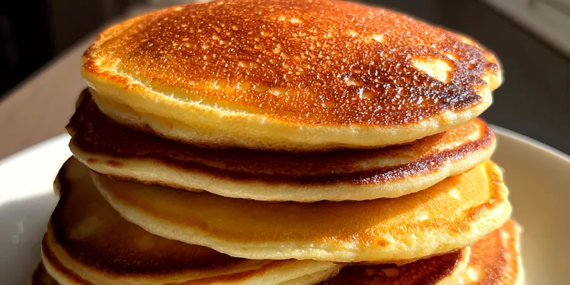 Delicious Fluffy Golden Pancakes served on a plate