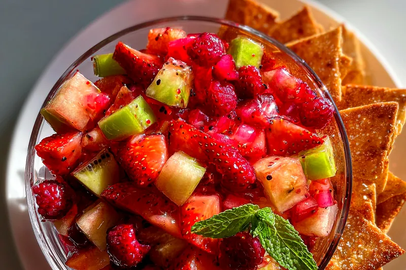 Cooking process for Fresh Fruit Salsa Delight