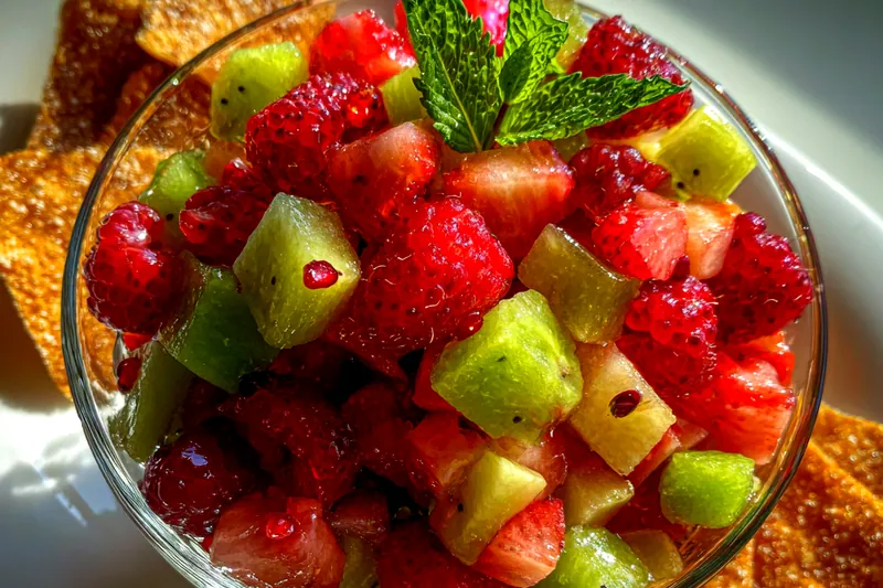 Fresh ingredients for Fresh Fruit Salsa Delight