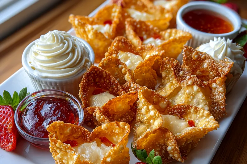 Fresh ingredients for Fried Berry Cream Wontons