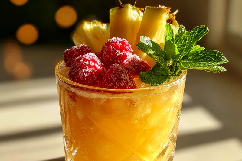 Fresh ingredients for Frosty Pineapple Punch