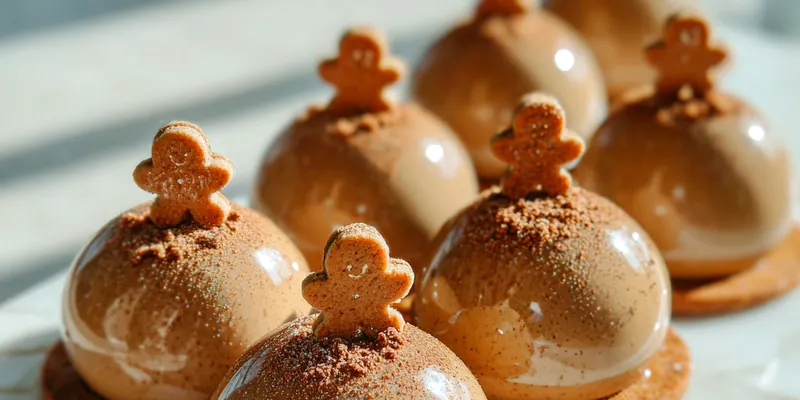 Delicious Gingerbread Mousse Domes served on a plate