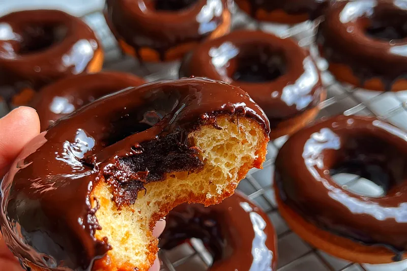 Cooking process for Glazed Chocolate Protein Donuts