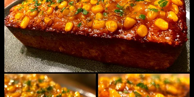 Delicious Glazed Corn Bake served on a plate