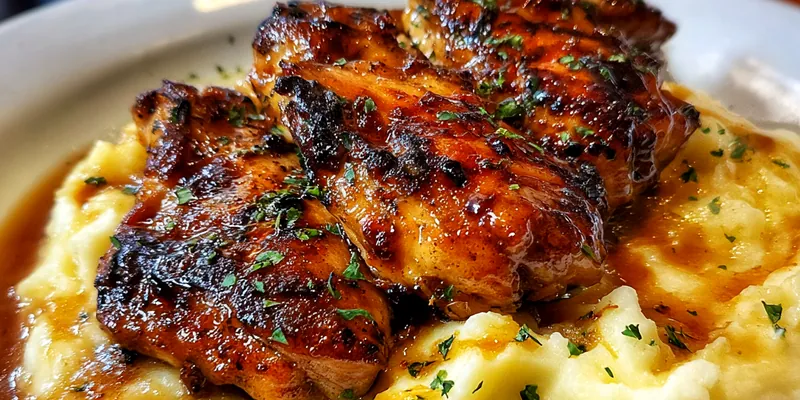 Glazed Herb Chicken with Creamy Mash