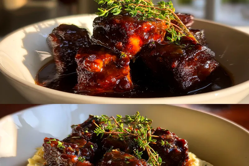Cooking process for Glazed Short Ribs Delight