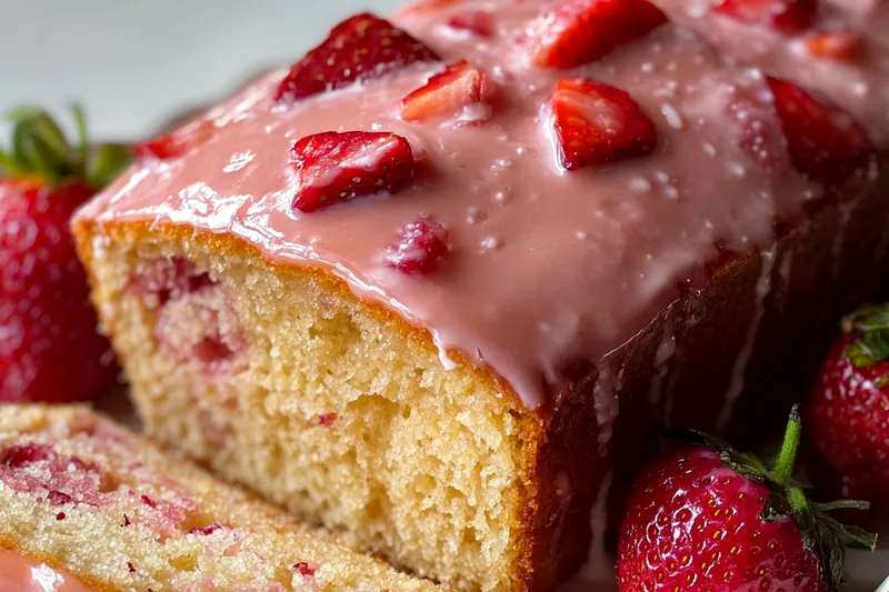 Cooking process for Glazed Strawberry Bread Delight