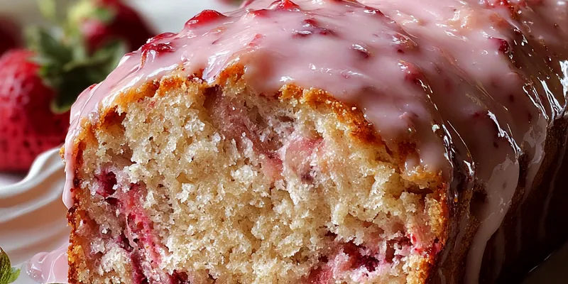 Delicious Glazed Strawberry Bread Delight served on a plate