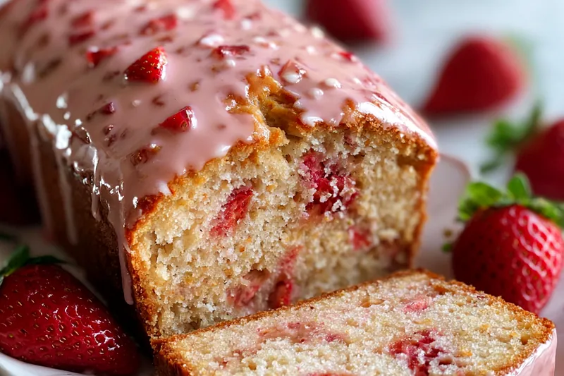 Fresh ingredients for Glazed Strawberry Bread Delight