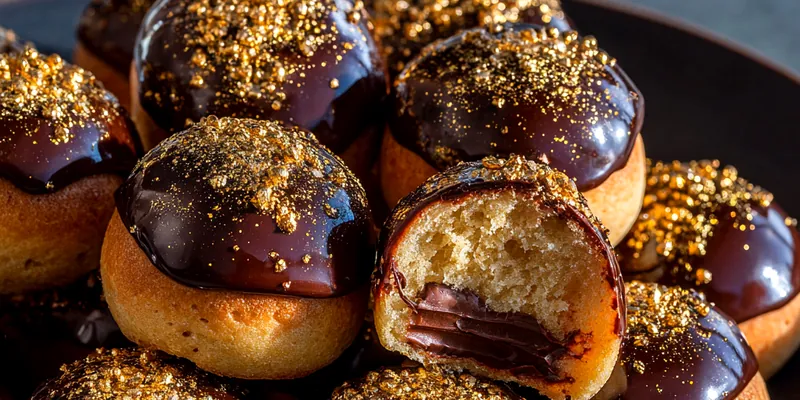 Gold-Dusted Chocolate Pastries
